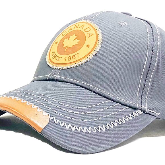 Variety To Go Canadian Baseball Hat, 100% Cotton Maple Leaf Hat (2061 Gray) - Picture 5 of 7